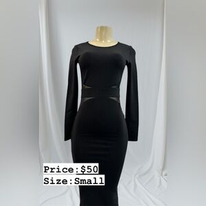 Elegant Black Long Sleeve Dress